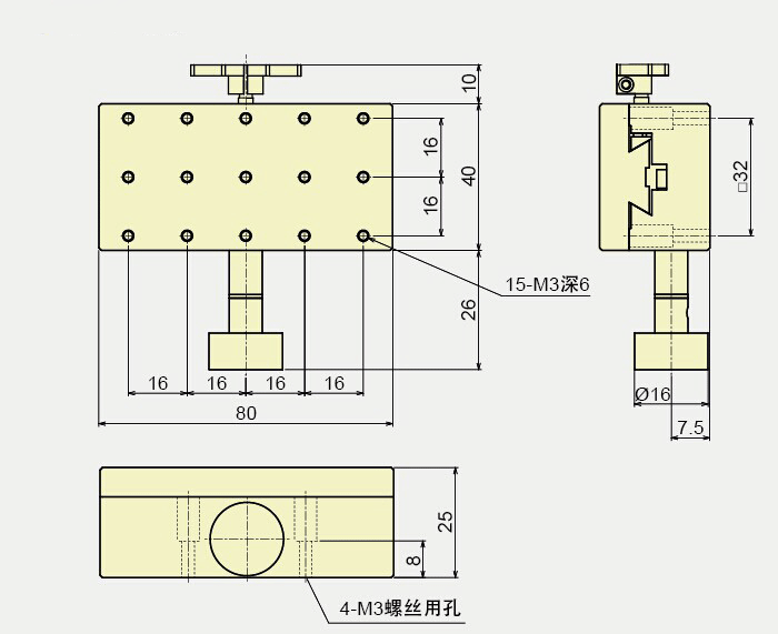 DX4080C燕尾滑台外形尺寸